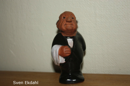 Keramikfigur av Sven Ekdahl, handgjord av Tore Borg